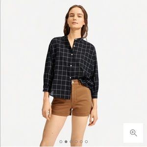 Everlane Air Collarless Blouse